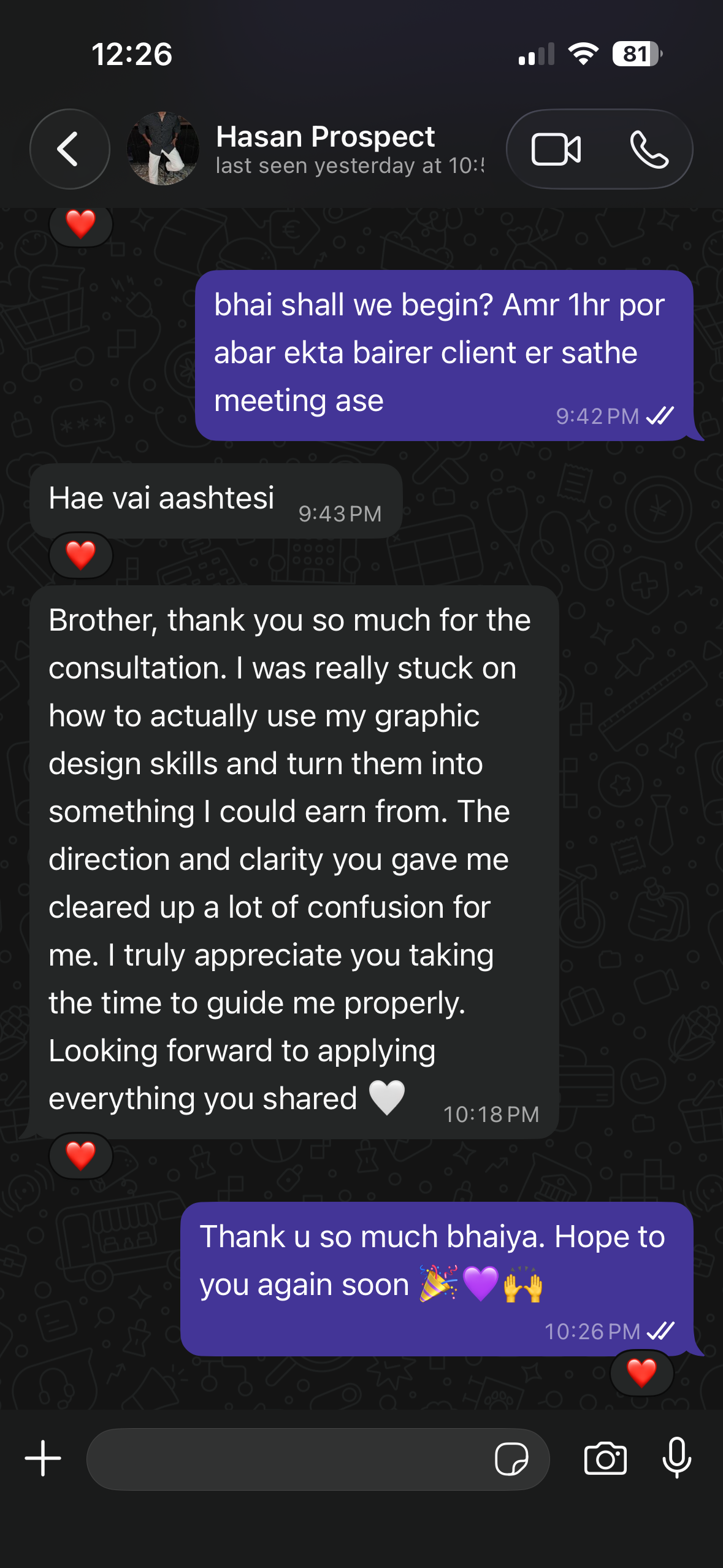 Client testimonial